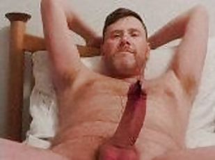 Random naked jackoff session with two cum shots from my huge thick pierced daddy dick.