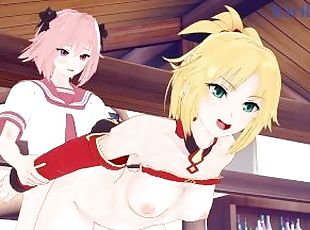 Mordred and Astolfo have intense sex in the bedroom. - Fate/Grand Order Hentai