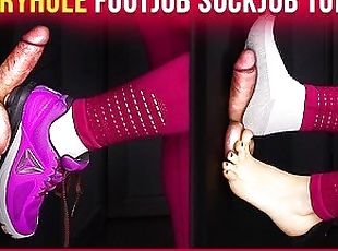 Gloryhole Socks and Sneakers Footjob till Ruined Orgasm  Era