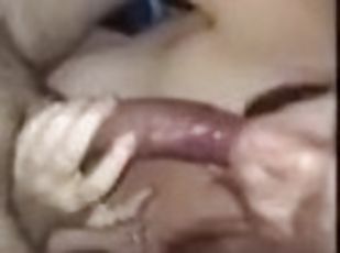 Chubby Ex Trying to Deepthroat My Huge Cock and Balls