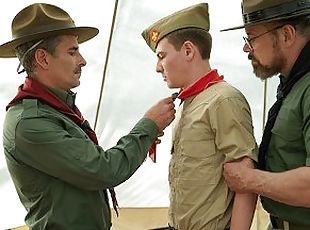 ScoutBoys - Cute Boy Scout takes it hard and raw from two v sexy DILFs
