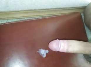 Casual Jerk Off With Leaking Pre-Cum Off My Slightly Hairy Dick, Then It Cums Thick White Load #2