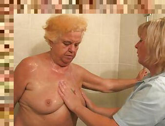 OldNanny Chubby granny bathed and then has threesome