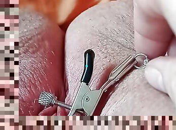 First time with a clit clamp