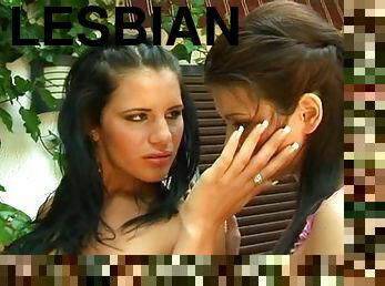 Hardcore lesbian action with big-breasted brunette Giovana