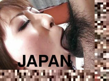 Rin Yazawa licks balls like they are a rare Japanese delicacy at a