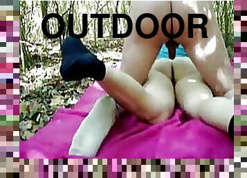 A Quicky Outdoors In The Woods With Horny Teen