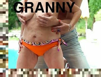 Lovely granny banged doggystyle