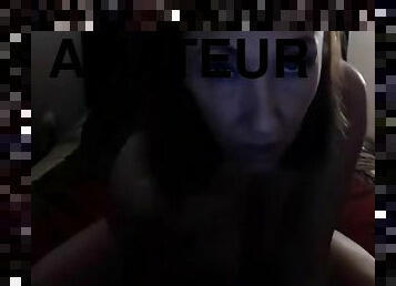 Brunette mom masturbating and sucking dildo on live cam
