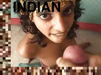 Indian sluts ride cocks and get cum on their faces and pussies