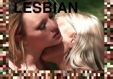 Four beautiful lesbians have an orgy and make each other cum - Big tits