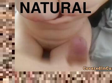 Cumming on charlottes big natural boobs!