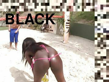 Black Cutie Takes Lucky White Dick