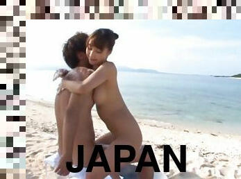 Dick-loving Japanese stunner Ayami Shunka getting boned at the beach