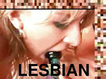 Smoking hot lesbian anal dildo play