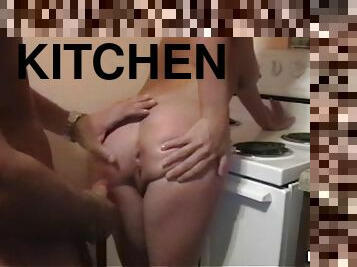 Amazing Brunette Goes Hardcore Doggystyle In The Kitchen