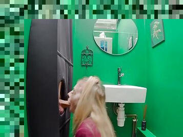 Gorgeous British Blonde In School Uniform Sucks Dick And Swallows Jizz At The Gloryhole