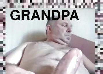 Grandpa cum on cam