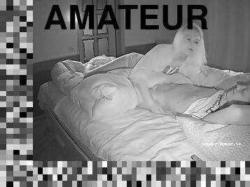 amateur, mamada, cámara, voyeur, rubia, traviesa, oculto