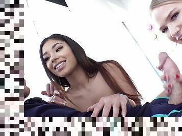 Xxlayna Marie & Harley King share a thick dick - POV threesome with rimjob