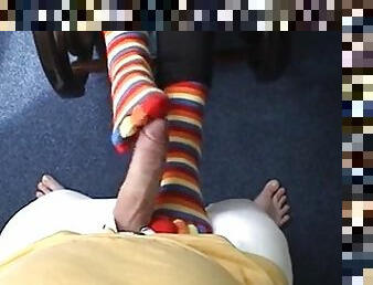 Footjob with socks