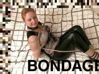 Slave Linda tied displaying hot ass in BDSM porn shoot