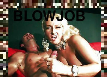 Blonde Daria Glower gives a deep blowjob