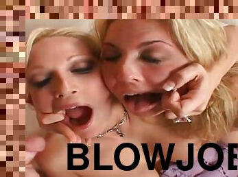 Alluring model refining big dick with blowjob in ffm threesome porn