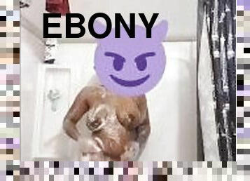 Sexyass ebony plays with her pussy and ass while she showers ???? ????????????