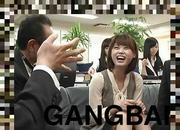 Gangbanging a Japanese secretary while her friends watch