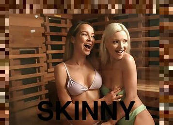 Skinny cuties drop their panties for anal sex with toys - Zazie Skymm