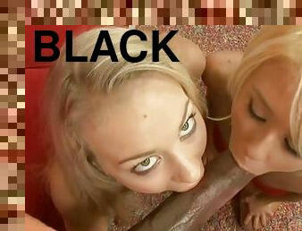 Two hot blonde fillies share a monster black meat pole