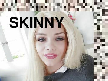 Skinny Elsa Jean looks fragile but she can easily handle the hard sex