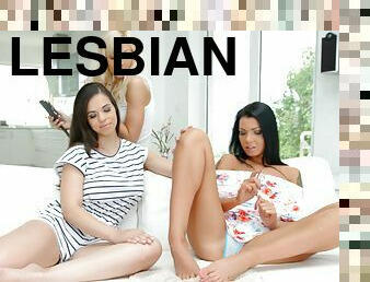 Three elegant ladies and the most beautiful lesbian session ever
