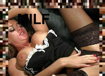 Smoking hot MILF in sexy stockings just swallowed a fat cock - FapHouse