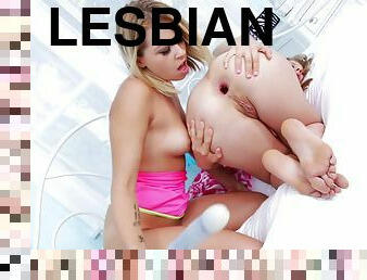 Gaping lesbians anal toying each other affectionately