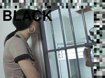 Female Prison Guard Has a Threesome with Two Black Inmates