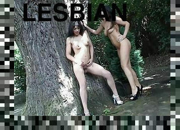 Wild Lesbians Fucking Each Other While Outdoors in Public