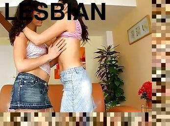 Titty licking lesbian girls feast on steaming hot pussies too