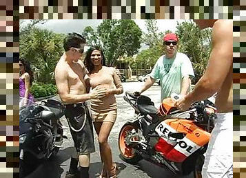 Hot orgy With Horny Ladies And Solid Hard Biker Guys