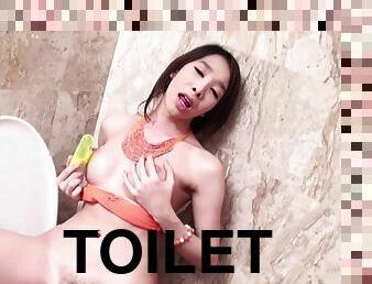 Post-Op Ladyboy Dew Toilet Toying