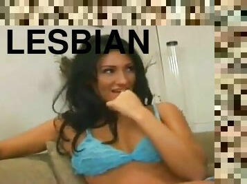 Lesbian chick Persia DeCarlo dildo fucking girlfriend's pussy