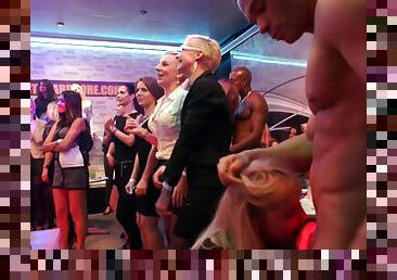 Drunken babes gladly give stunning blowjobs in the secret nightclub