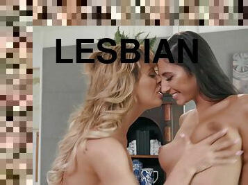 Shameless mom and teen lesbian heart-stopping sex clip