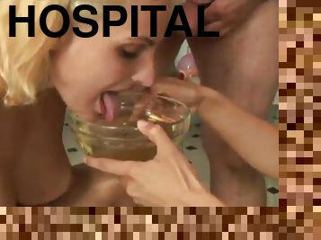 Hot threesome act in the hospital with nurse