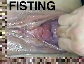 Loose sloppy and creamy fist fuck