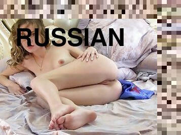 chatte-pussy, russe, ados, blonde, cognage, mignonne, belle, solo, érotique, posant