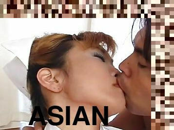 Sexy Asian nurse strips everything off to get fucked