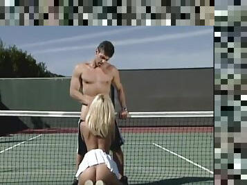 Slut skips her tennis lesson to fuck the hunky guy