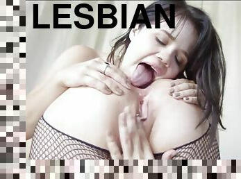 Close up ass licking action with glorious lesbian couple